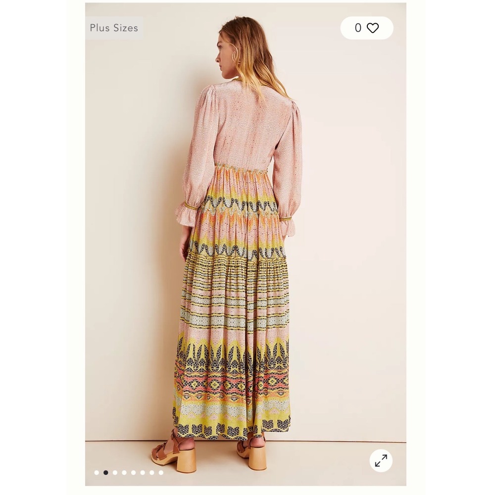 Bhanuni by Jyoti Anthropologie Giorgia Maxi Dress Size 8 boho embroidered - Picture 6 of 15